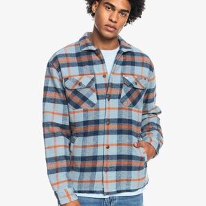 Quicksilver Lyneham Lined Shirt Jacket with Navy and Orange Accents